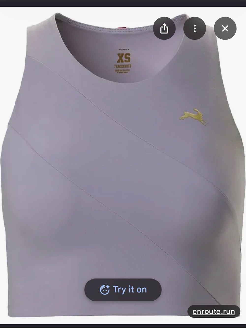 Tracksmith Lavender High-Neck Sports Crop